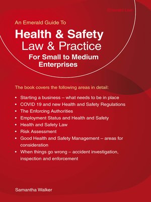 cover image of Health and Safety Law and Practice for Small to Medium Enterprises